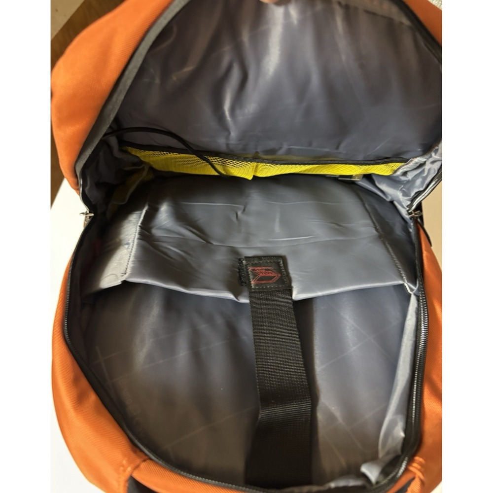 Orange Backpack 18" Laptop Bruno Cavalli USB Charging Port Nylon New With Tags - Picture 5 of 6